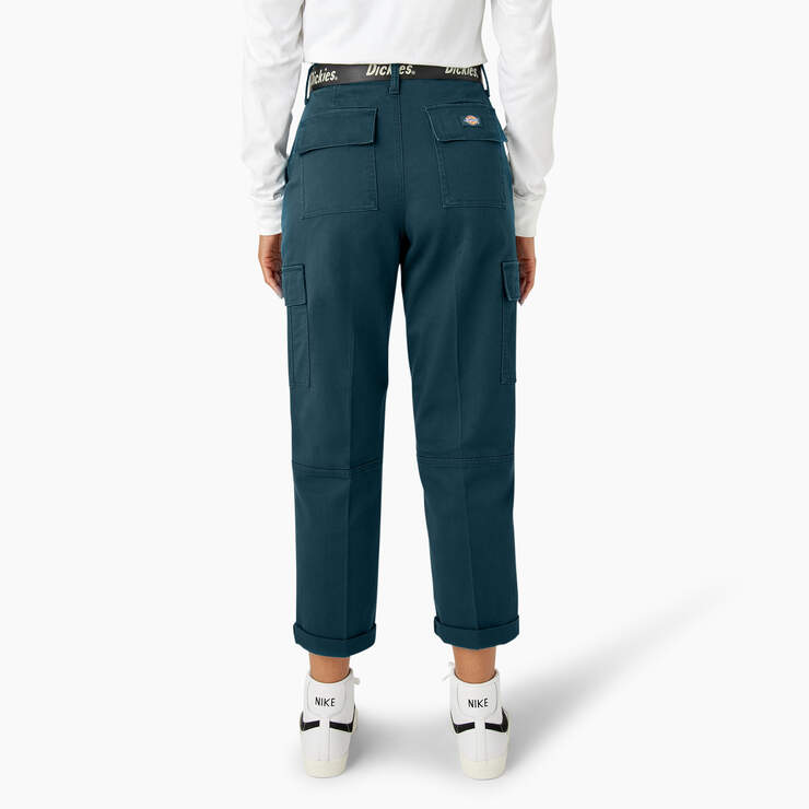 Women's Relaxed Fit Cropped Cargo Pants - Reflecting Pond (YT9) image number 2