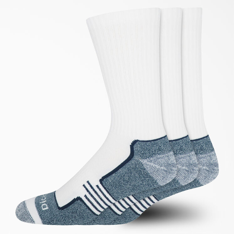 Industrial Strength Crew Socks, Size 6-12, 3-Pack - White (WH)