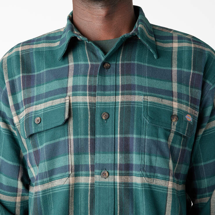 FLEX Long Sleeve Flannel Shirt - Forest Green/Multi Plaid (A2J) image number 7