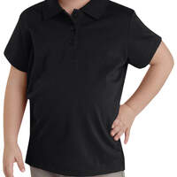 Girls' Performance Short Sleeve Polo Shirt, 4-6X - Black (BK)