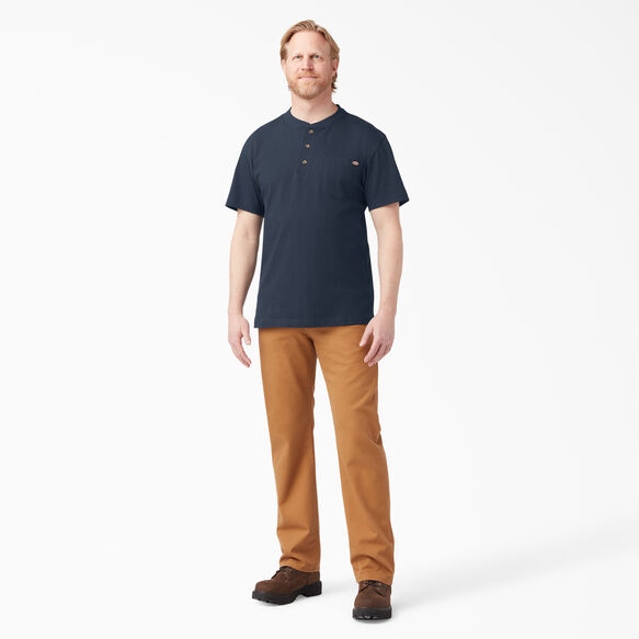 Heavyweight Short Sleeve Henley T-Shirt - Dark Navy &#40;DN&#41;