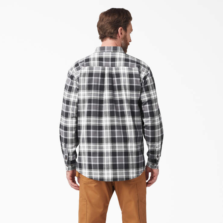 FLEX Long Sleeve Flannel Shirt - Charcoal/Black Plaid (A2F) image number 2