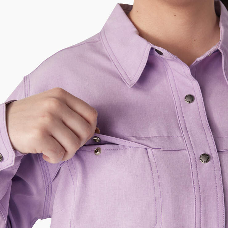 Women's Plus Cooling Roll-Tab Work Shirt - Purple Rose (URD) image number 8