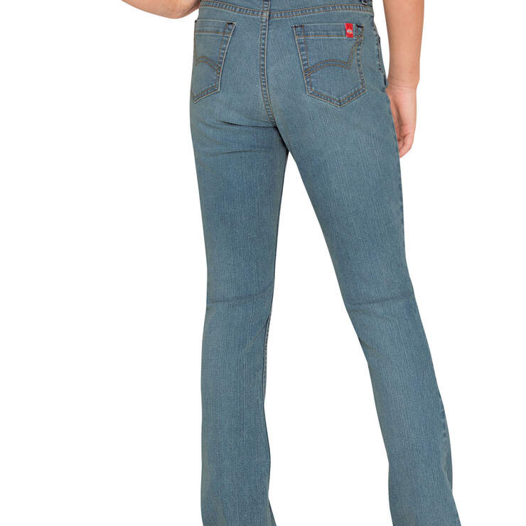 Girls' Slim Fit Strech Bootcut Denim Jeans, 4-6X - Bleached Stonewashed Blue (BST) image number 2