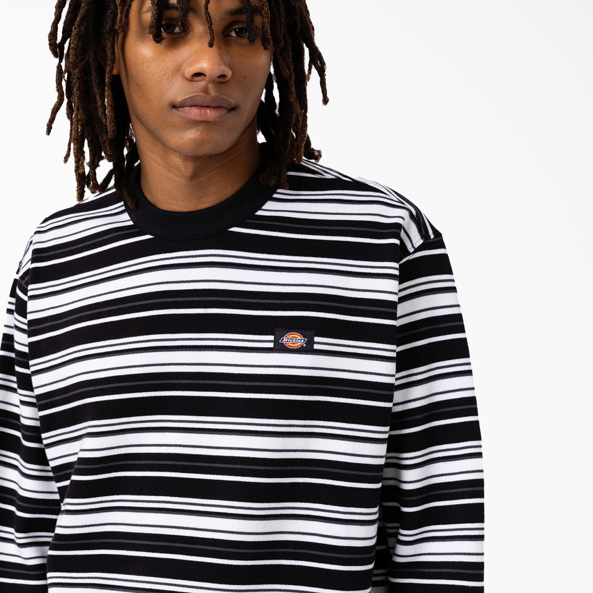 Striped long store sleeve sweatshirt