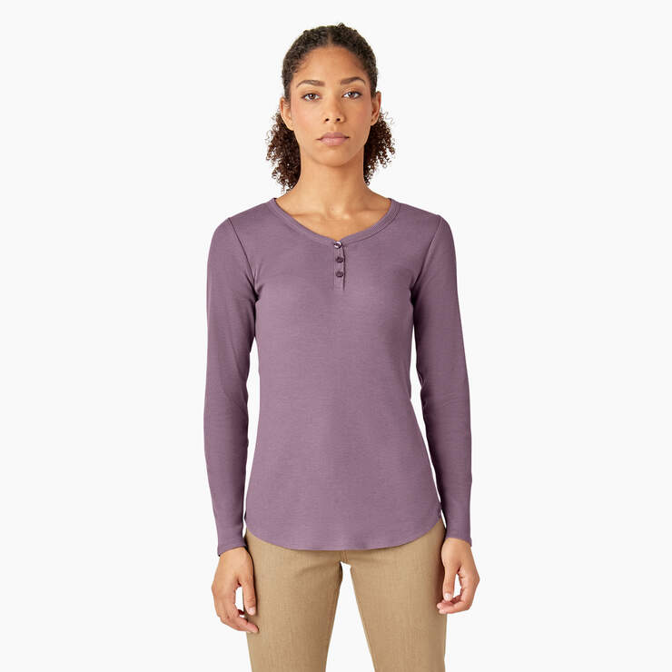 Women's Henley Long Sleeve Shirt - Grapeade (GSD) image number 1
