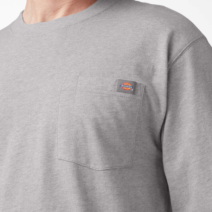 Logo Graphic Long Sleeve Pocket T-Shirt - Heather Gray (HG) image number 5