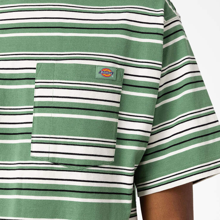 Relaxed Fit Striped Pocket T-Shirt - Dark Ivy Variegated Stripe (DSV) image number 4