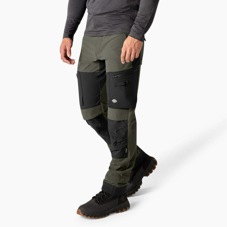 FLEX Slim Fit Double Knee Tapered Pants - Moss/Black (CMB) image number 3