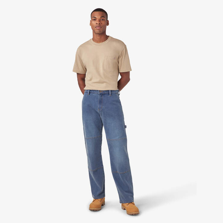 FLEX Relaxed Fit Double Knee Jeans - Light Denim Wash (LWI) image number 5