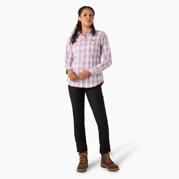 Women&#39;s Cooling Roll-Tab Work Shirt - Purple Rose Hillside Plaid &#40;A2D&#41;