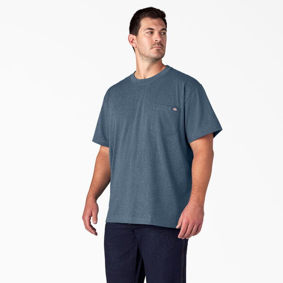 Heavyweight Heathered Short Sleeve Pocket T-Shirt - Baltic Blue &#40;BUD&#41;