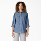 Women&#39;s Long Sleeve Chambray Roll-Tab Work Shirt - Stonewashed Light Blue &#40;LSW&#41;