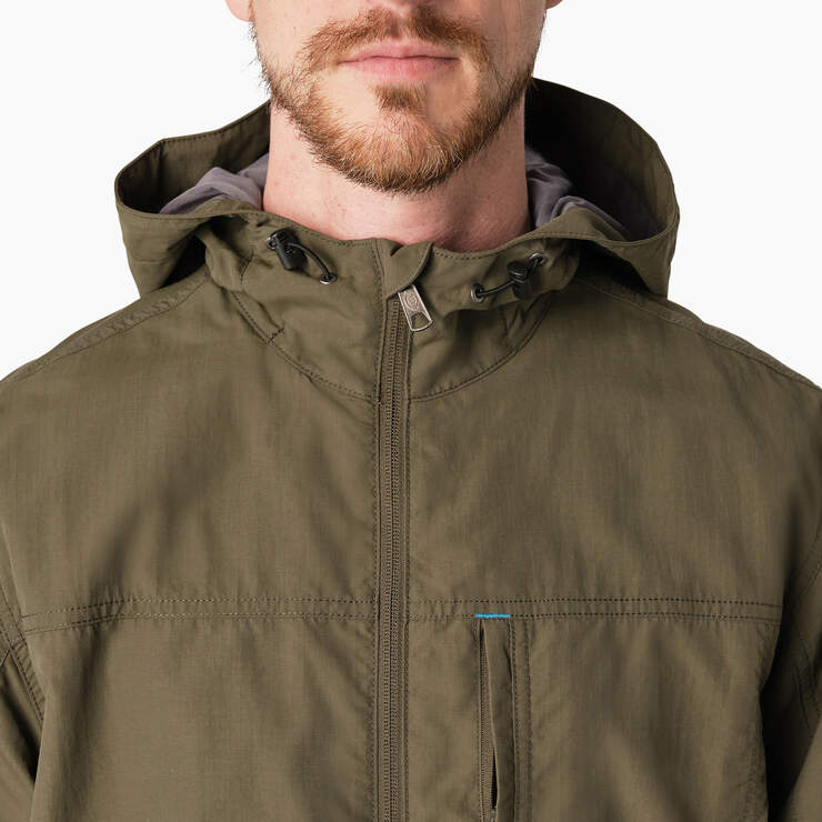 ProTect Cooling Hooded Ripstop Jacket - Moss Green (MS) image number 7