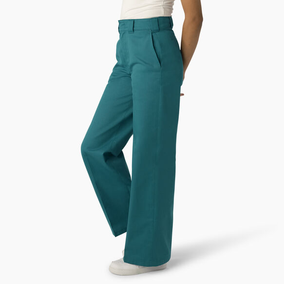 Women&#39;s Stonewashed Wide Leg Work Pants - Deep Lake &#40;DL2&#41;