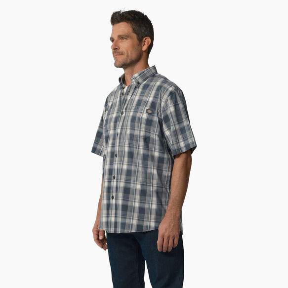 Short Sleeve Woven Shirt - Airforce Blue High Plains &#40;B1J&#41;