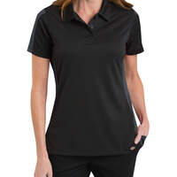 Women's Industrial Performance Color Block Polo Shirt - Black/Charcoal Graye (BKCH)