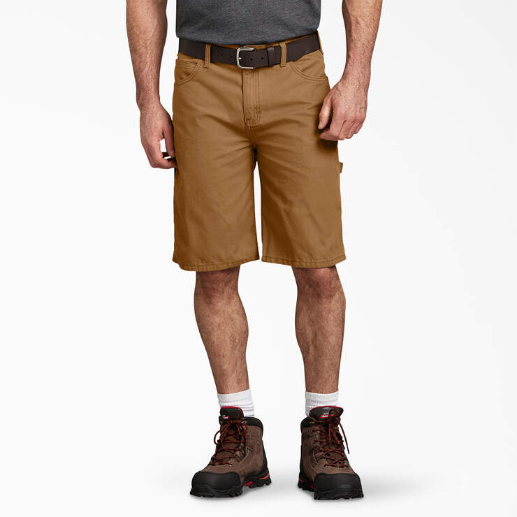 Relaxed Fit Duck Carpenter Shorts, 11" - Rinsed Brown Duck (RBD) image number 1