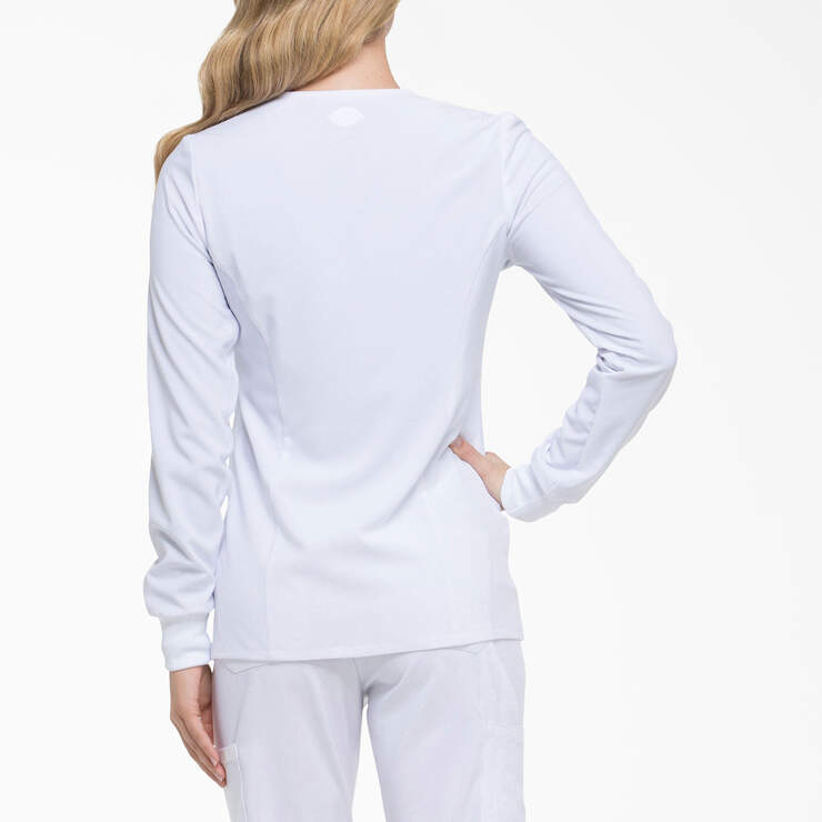 Women's EDS Essentials Snap Front Scrub Jacket - White (DWH) image number 2