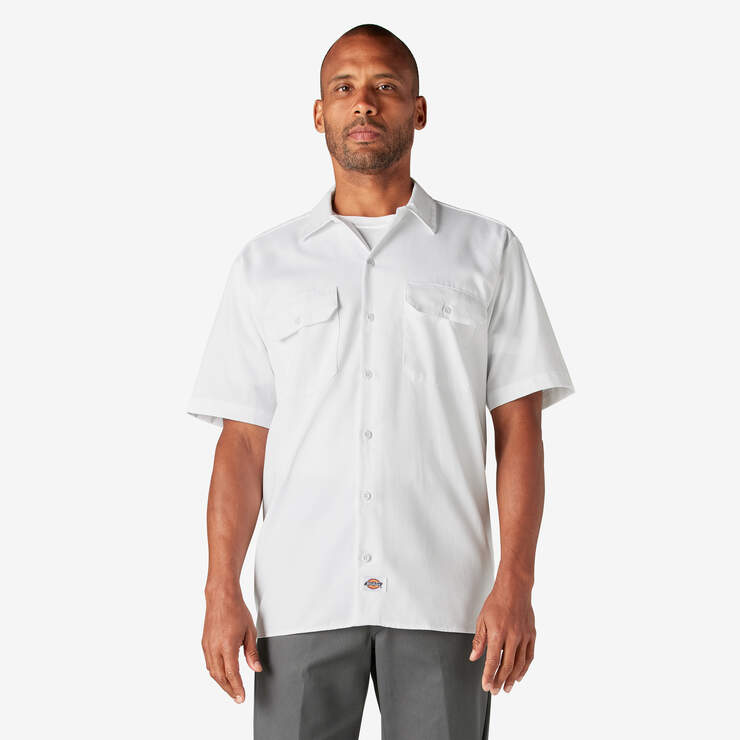 Short Sleeve Work Shirt - White (WH) image number 1