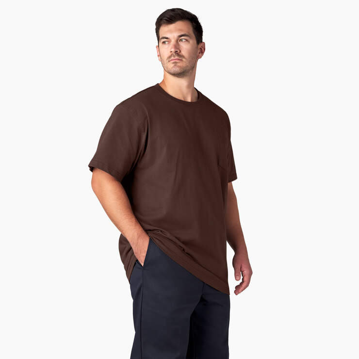 Heavyweight Short Sleeve Pocket T-Shirt - Chocolate Brown (CB) image number 8