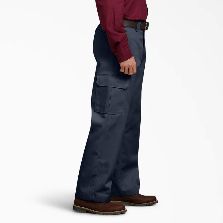 Relaxed Fit Cargo Work Pants - Dark Navy (DN) image number 3