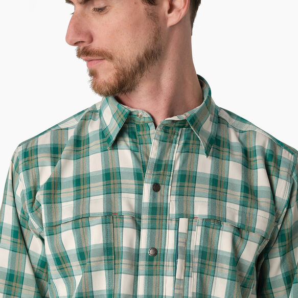 Cooling Long Sleeve Work Shirt - Deep Lake/Moss Plaid &#40;A2G&#41;