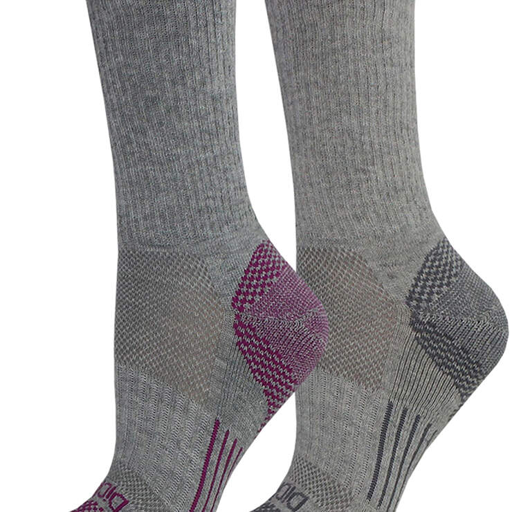 Women's SORBTEK® Moisture Control Crew Socks, 2-Pack, Size 6-9 - Gray/Pink (GYPK) image number 1