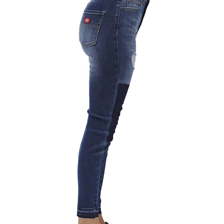 Dickies Girl Juniors' Authentic 5-Pocket High Rise Skinny Jeans - Antique Dark Blue (ATD) image number 3
