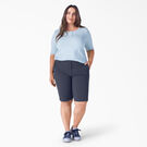 Women&#39;s Plus Perfect Shape Twill Bermuda Shorts, 11&quot; - Rinsed Navy &#40;RNV&#41;