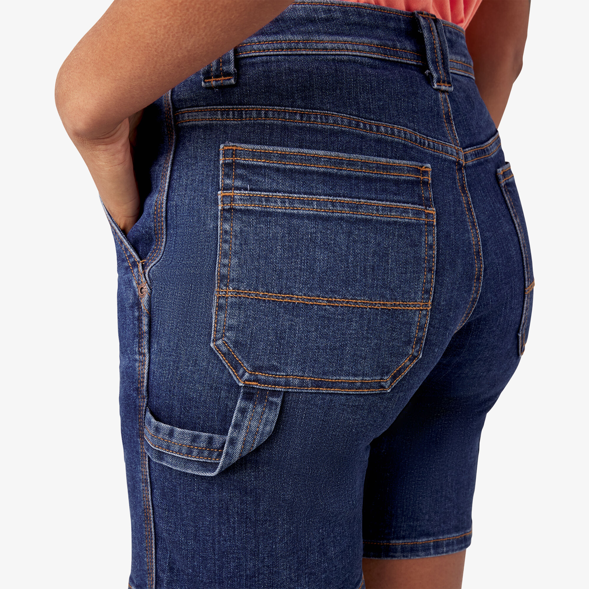 Women s Relaxed Fit Denim Carpenter Shorts 7