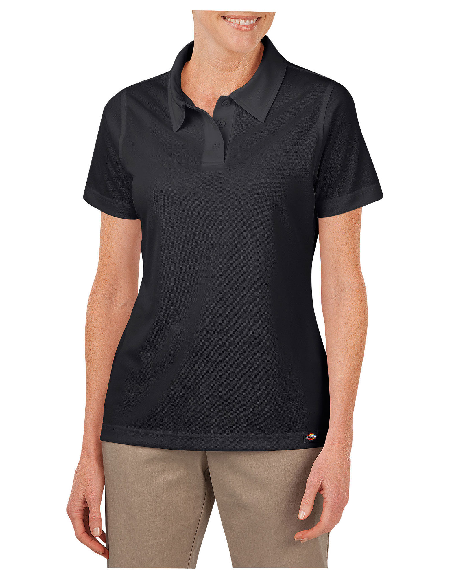 black short sleeve polo shirt womens