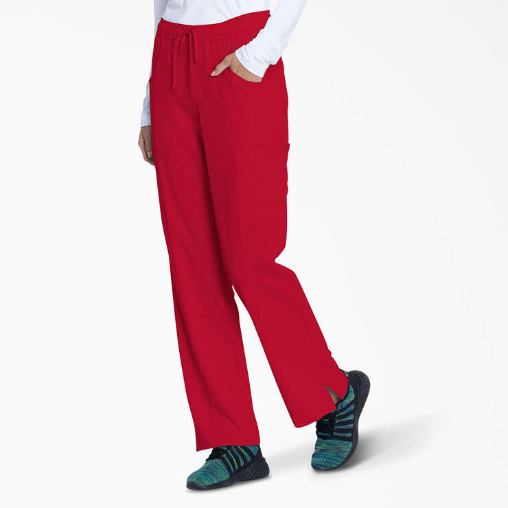 Women's EDS Essentials Drawstring Scrub Pants - Red (RD) image number 3