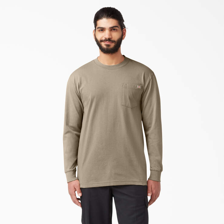 Heavyweight Long Sleeve Pocket T-Shirt - Desert Sand (DS) image number 1