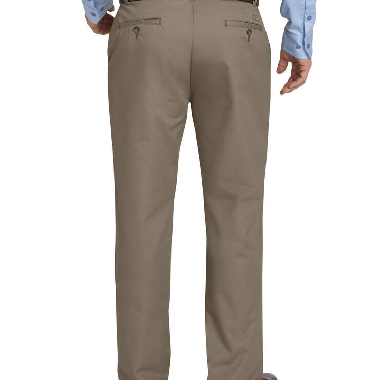 FLEX Regular Fit Tapered Leg Flat Front Sorona® Pants - Rinsed Pebble Brown (RNP) image number 2