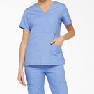 Women&#39;s EDS Signature Mock Wrap Scrub Top - Ceil Blue &#40;CBL&#41;