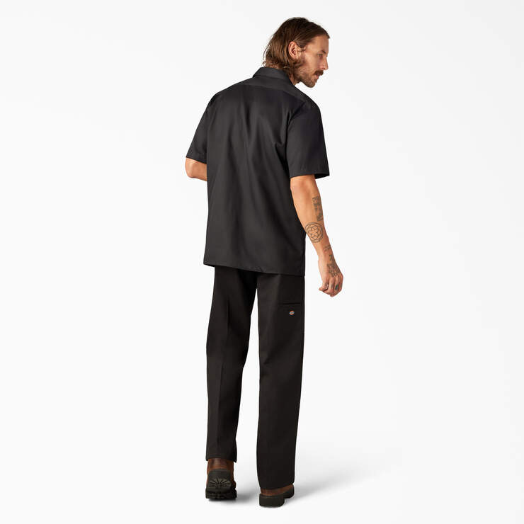 FLEX Relaxed Fit Short Sleeve Work Shirt - Black (BK) image number 9
