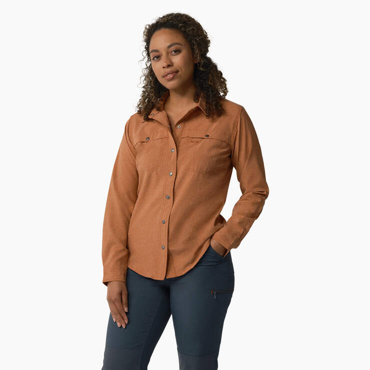 Women's Cooling Roll-Tab Work Shirt - Copper Heather (EH2) image number 1