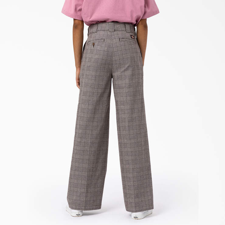 Women's Bakerhill High Rise Wide Leg Pants - Brown Plaid (BP3) image number 2