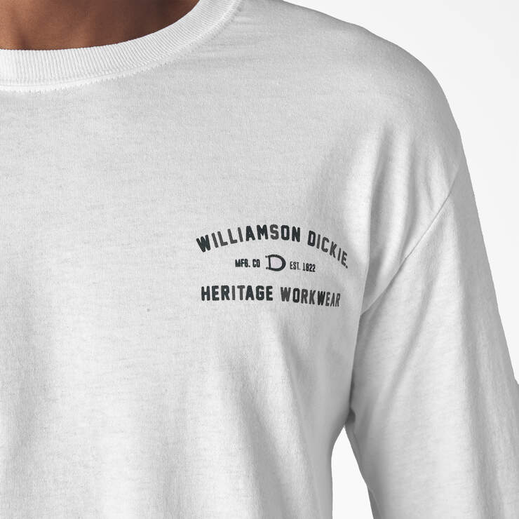 W.D. Heritage Workwear Long Sleeve Graphic T-Shirt - White (WH) image number 7