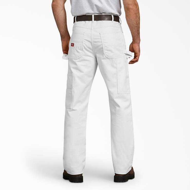 Relaxed Fit Double Knee Carpenter Painter's Pants - White (WH) image number 2