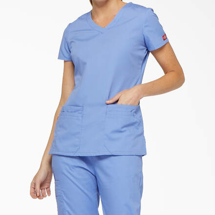 Women's EDS Signature V-Neck Scrub Top with Pen Slot
