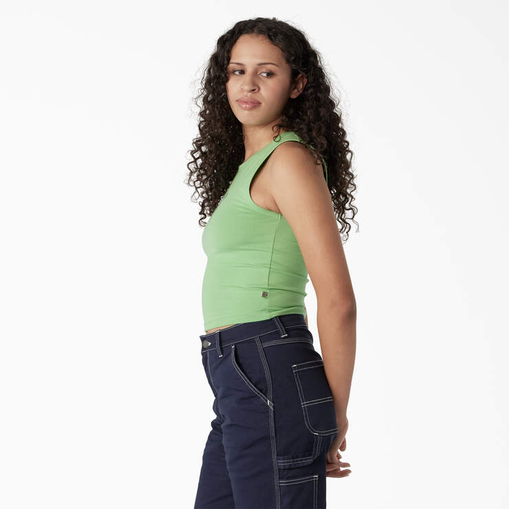 Women's Graphic Cropped Tank Top - Apple Mint (AR2) image number 3