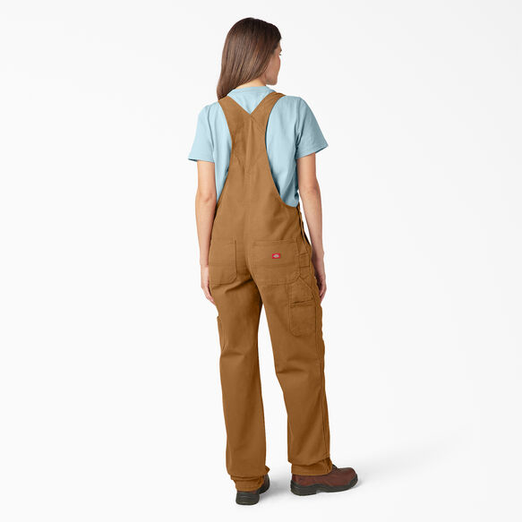 Women&#39;s Relaxed Fit Bib Overalls - Rinsed Brown Duck &#40;RBD&#41;