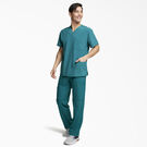 Men&#39;s EDS Essentials V-Neck Scrub Top with Patch Pockets - Hunter Green &#40;HTR&#41;