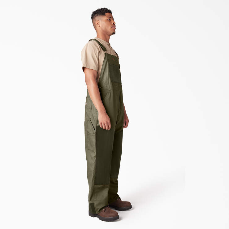 Waxed Canvas Double Front Bib Overalls - Moss Green (MS) image number 4