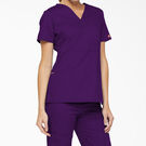 Women&#39;s EDS Signature Mock Wrap Scrub Top - Purple Eggplant &#40;EGG&#41;