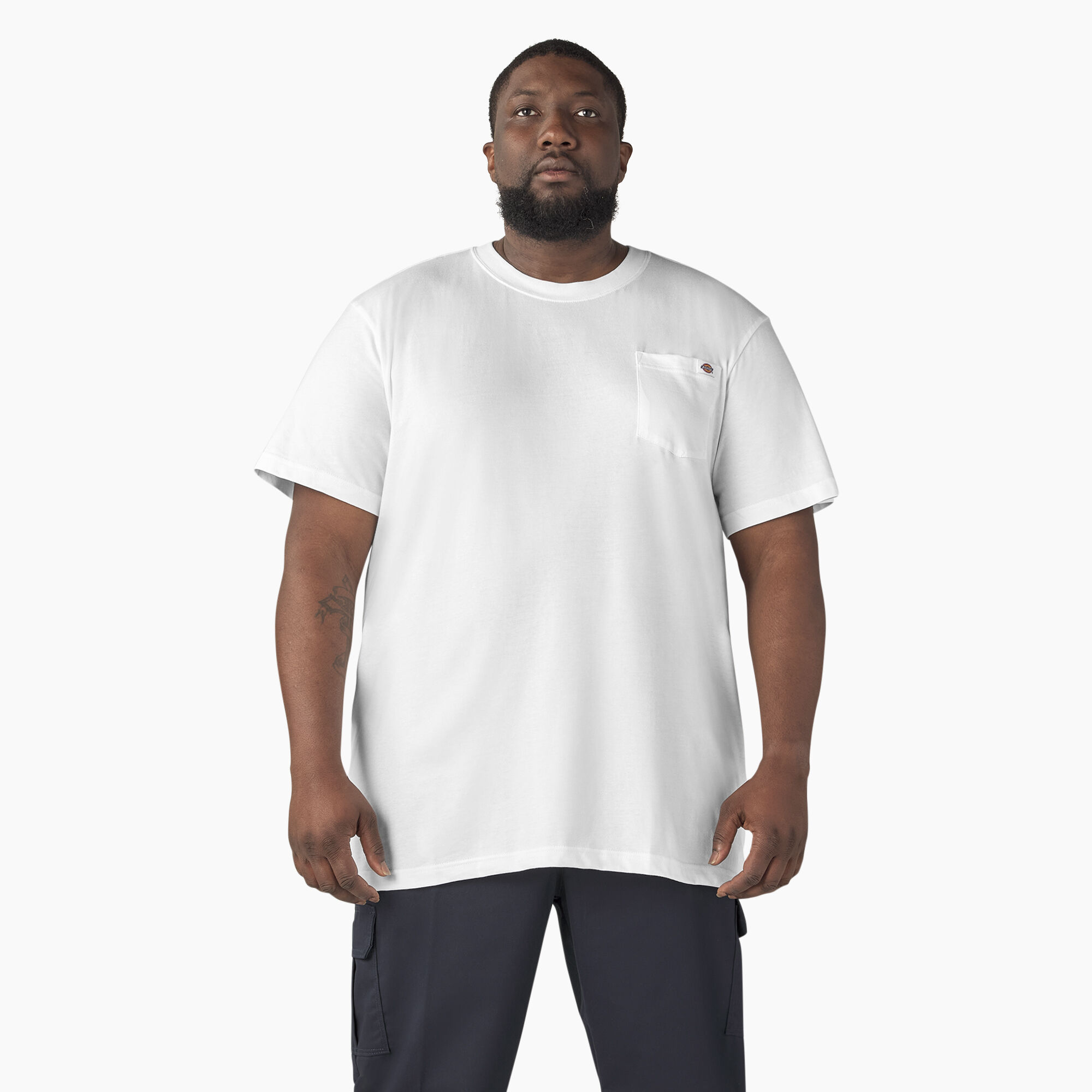 White t shirt with discount pocket mens