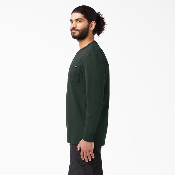 Heavyweight Long Sleeve Henley T-Shirt - Hunter Green &#40;GH&#41;