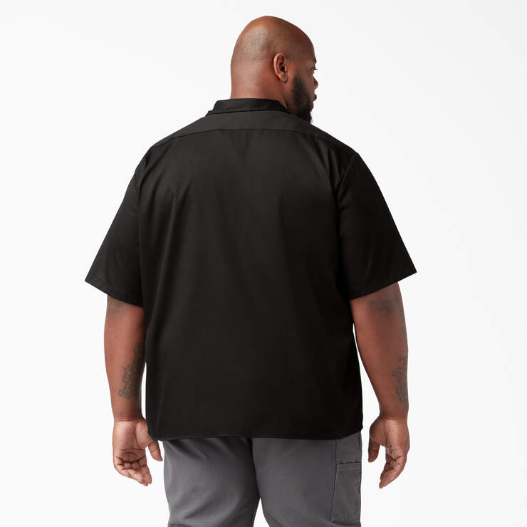FLEX Relaxed Fit Short Sleeve Work Shirt - Black (BK) image number 6